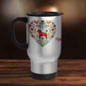 Nordic Folk Art Dala Horse Travel Mug Reisebecher
