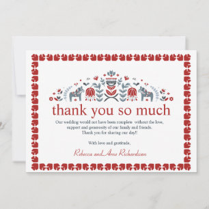 Nordic Folk Art Dala Pferd Skandinavisches Foto Feiertagskarte