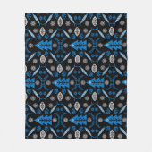 Nordic Folk Art Fish Fleecedecke (Vorderseite)