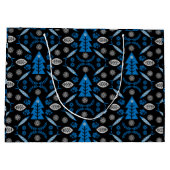 Nordic Folk Art Fish Große Geschenktüte (Rückseite)