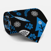 Nordic Folk Art Fish Krawatte (Gerollt)