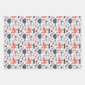 Nordic Folk Art Fox Geschenkpapier Set (Vorderseite 3)