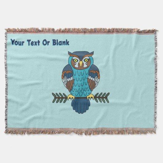 Nordic Folk Art Owl Decke (Vorderseite)