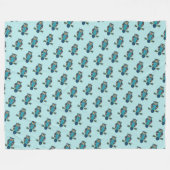 Nordic Folk Art Owl Fleecedecke (Vorderseite (Horizontal))