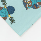 Nordic Folk Art Owl Fleecedecke (Ecke)