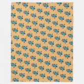 Nordic Folk Art Owl Fleecedecke (Vorderseite)