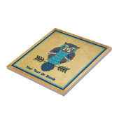 Nordic Folk Art Owl Fliese (Seite)