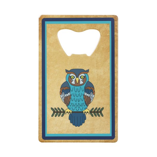 Nordic Folk Art Owl Geldbeutel Flaschenöffner (Vorderseite)