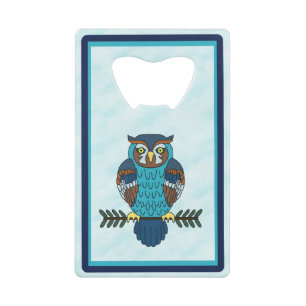 Nordic Folk Art Owl Geldbeutel Flaschenöffner