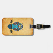 Nordic Folk Art Owl  Gepäckanhänger (Vorderseite horizontal)