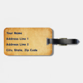 Nordic Folk Art Owl  Gepäckanhänger (Rückseite horizontal)