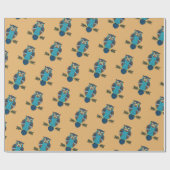 Nordic Folk Art Owl Geschenkpapier (Flach)