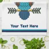 Nordic Folk Art Owl Geschirrtuch (Gefaltet)