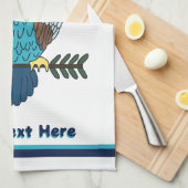 Nordic Folk Art Owl Geschirrtuch (Viertel Falte)