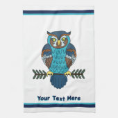 Nordic Folk Art Owl Geschirrtuch (Vertikal)