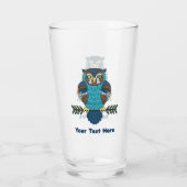 Nordic Folk Art Owl Glas (Rückseite)