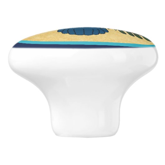 Nordic Folk Art Owl Keramikknauf (Seitenansicht)