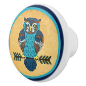 Nordic Folk Art Owl Keramikknauf (Rechts)