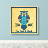 Nordic Folk Art Owl Leinwanddruck (Insitu (Holzboden))