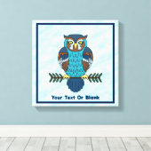 Nordic Folk Art Owl Leinwanddruck (Insitu (Holzboden))