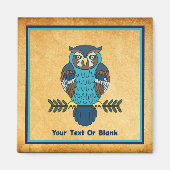 Nordic Folk Art Owl Magnet (Vorne)