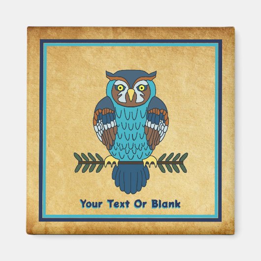 Nordic Folk Art Owl Magnet (Vorne)
