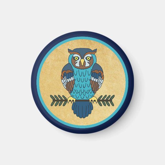 Nordic Folk Art Owl Magnet (Vorne)