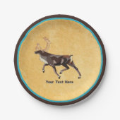 Nordic Folk Art Owl Pappteller (Vorderseite)