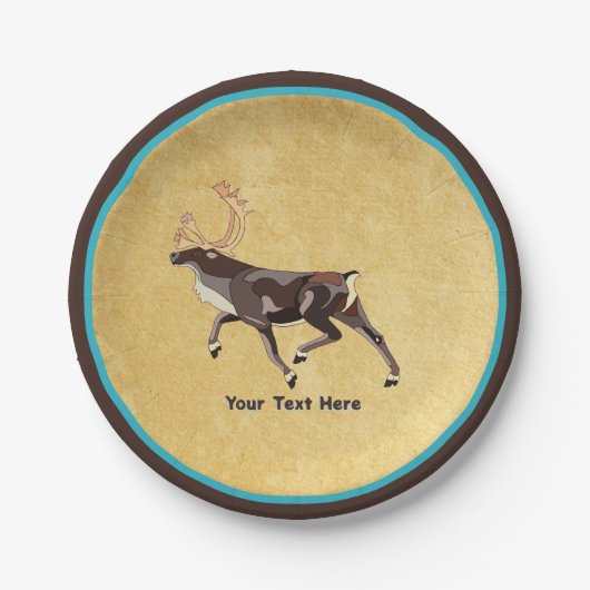 Nordic Folk Art Owl Pappteller (Vorderseite)