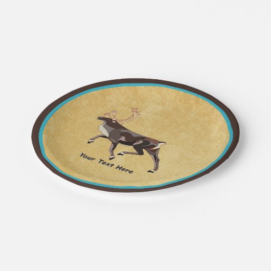 Nordic Folk Art Owl Pappteller (Schrägansicht)