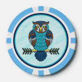 Nordic Folk Art Owl Pokerchips (Vorderseite)