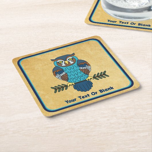 Nordic Folk Art Owl Rechteckiger Pappuntersetzer (angewinkelt)