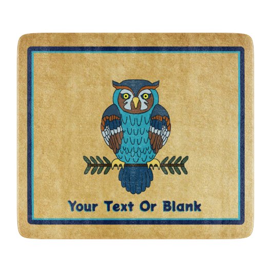 Nordic Folk Art Owl Schneidebrett (Vorderseite)