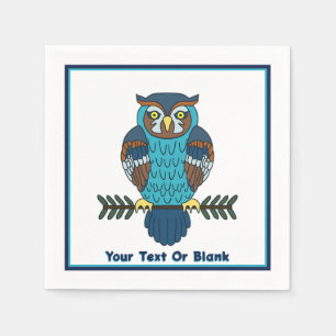 Nordic Folk Art Owl Serviette