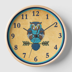 Nordic Folk Art Owl Uhr