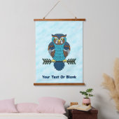 Nordic Folk Art Owl Wandteppich Mit Holzrahmen (Schlafzimmer)