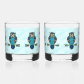 Nordic Folk Art Owl Whiskyglas (Links)