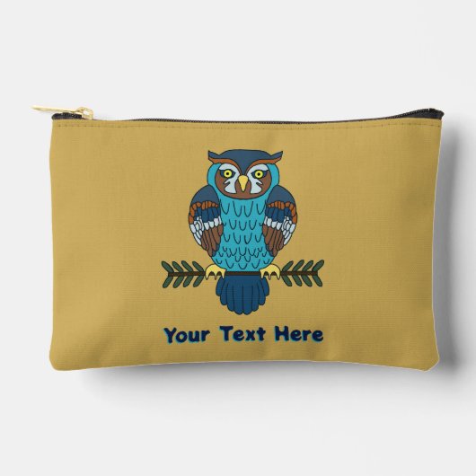 Nordic Folk Art Owl Zubehörtasche (Vorderseite)