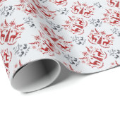 Nordic Folk Art Rentier Weihnachten Geschenkpapier (Rolleneckpunkt)