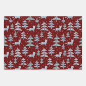 Nordic Folk Art Winterlandschaft Geschenkpapier Set (Vorderseite 3)