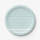 Nordic Folk Print Holiday Paper Plate Pappteller (Vorderseite)