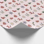 Nordic Folk Weihnachtswrapping Paper Geschenkpapier (Ecke)