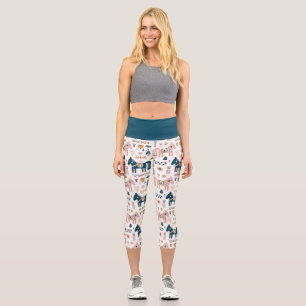 Nordic Folkart Horse Capri Leggings