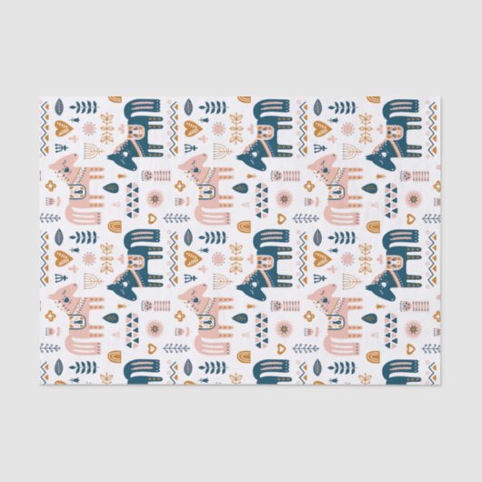 Nordic Folkart Horse Seidenpapier (Vorderseite)