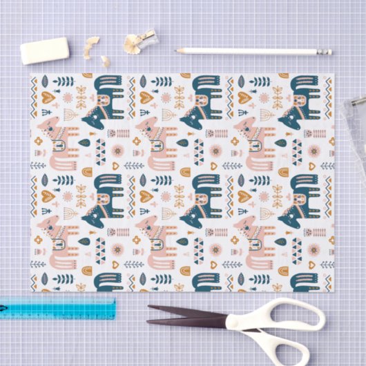 Nordic Folkart Horse Seidenpapier (Handwerk)