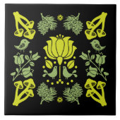 Nordic Forest Mushroom Folklore Art Fliese (Vorderseite)
