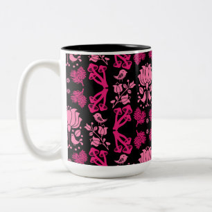 Nordic Forest Mushroom Folklore Art Zweifarbige Tasse