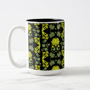 Nordic Forest Mushroom Folklore Art Zweifarbige Tasse
