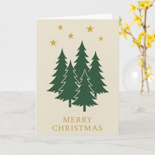 Nordic Forest Weihnachtskarte Karte (Gelbe Blume)