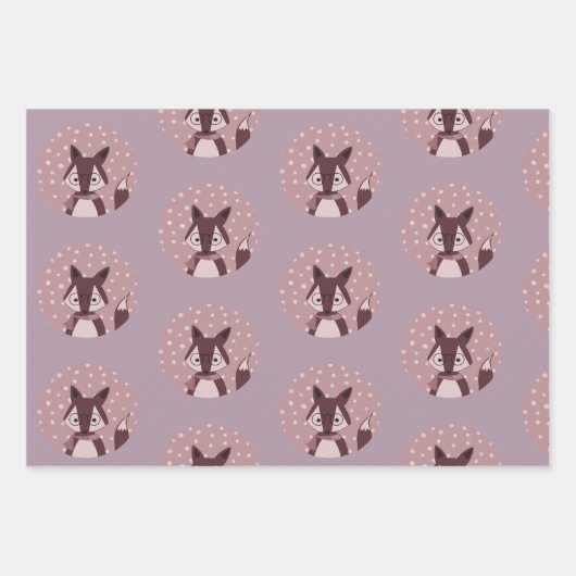Nordic Fox Winter Geschenkpapier Set (Vorderseite 3)